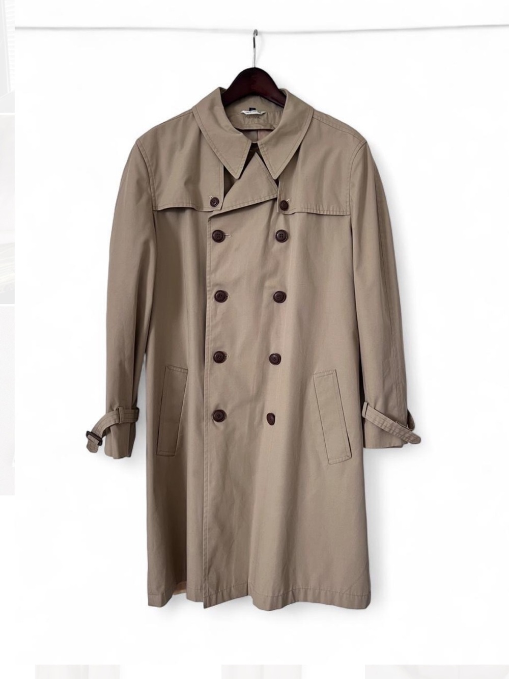 Vintage 80s Khaki Trench Coat Size 42 Short